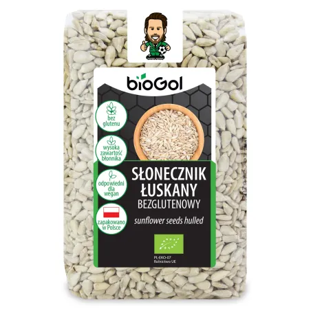 Słonecznik Łuskany Bezglutenowy BIO 350 g - Biogol | Ekologiczna Przekąska
