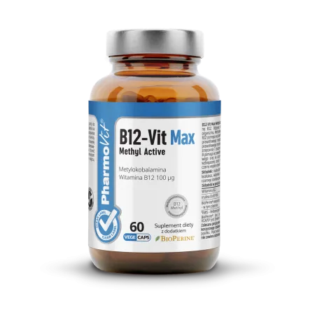 Witamina B12 (100 μg) Bezglutenowa 60 kapsułek - Pharmovit (Clean Label)