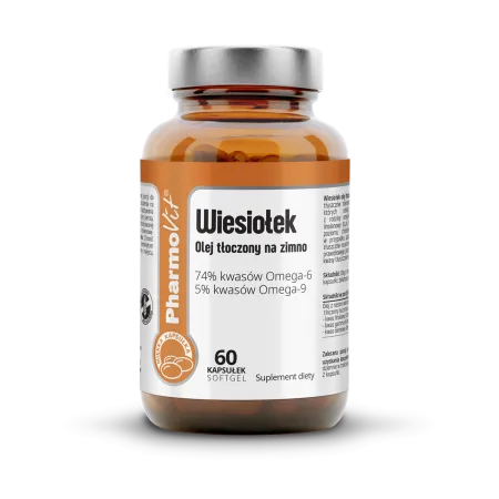 Olej z Wiesiołka (1000 mg) Bezglutenowy 60 kapsułek - Pharmovit (Clean Label)