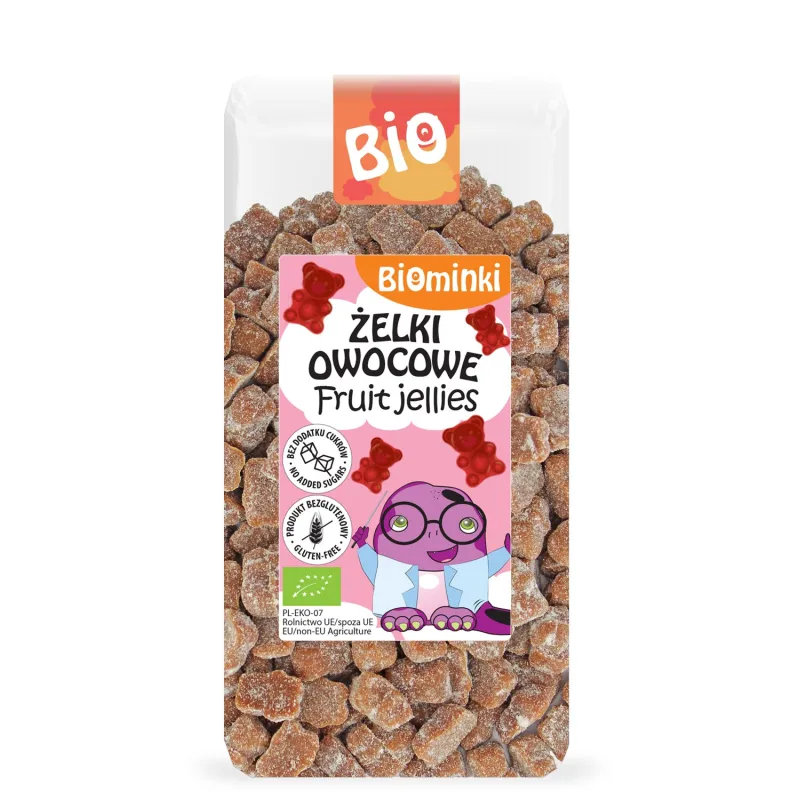 Żelki Owocowe Bez Dodatku Cukrów Bezglutenowe BIO 400 g - Biominki