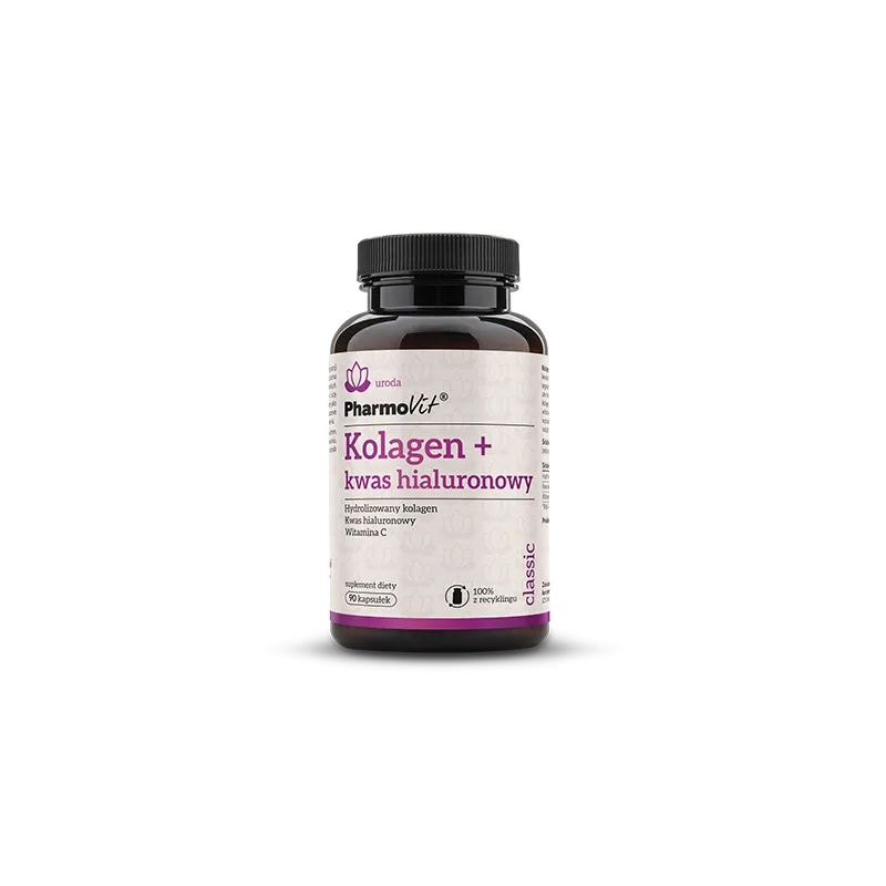 Kolagen + Kwas Hialuronowy Bezglutenowy 90 kapsułek - Pharmovit