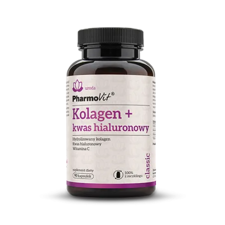 Kolagen + Kwas Hialuronowy Bezglutenowy 90 kapsułek - Pharmovit