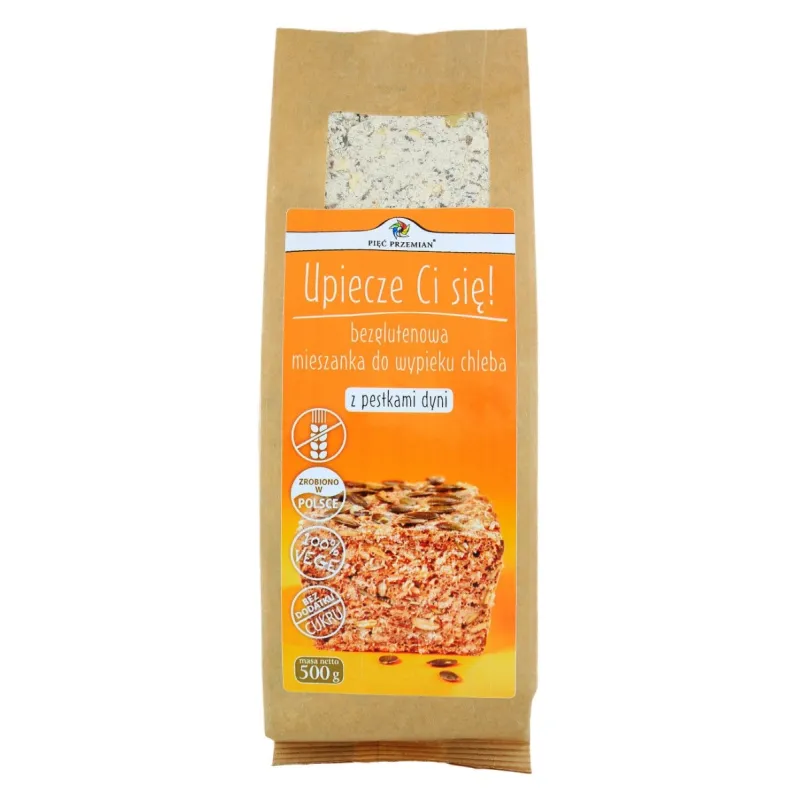 Bezglutenowa mieszanka do chleba z pestkami dyni | Pięć Przemian