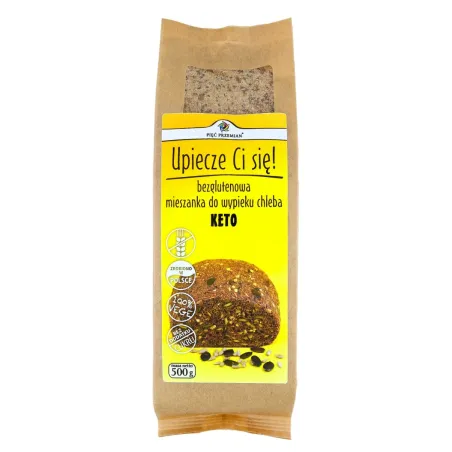 Mieszanka do wypieku chleba keto - bezglutenowa, bez dodatku cukru, 500 g | Pięć Przemian