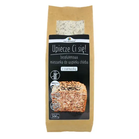 Mieszanka do wypieku chleba z czarnuszką - bezglutenowa, bez dodatku cukru, 500 g | Pięć Przemian