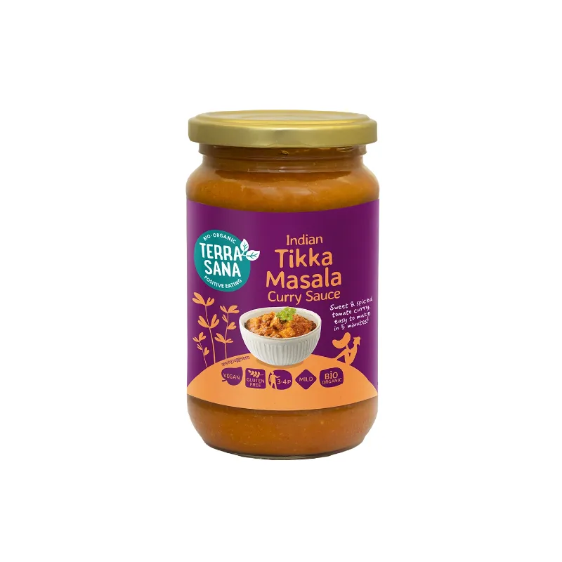 Sos Curry Indian Tikka Masala BIO 350 g - Terrasana | Bezglutenowy, Wegański