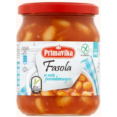 Fasola w Sosie Pomidorowym Bezglutenowa 440 g - Primavika