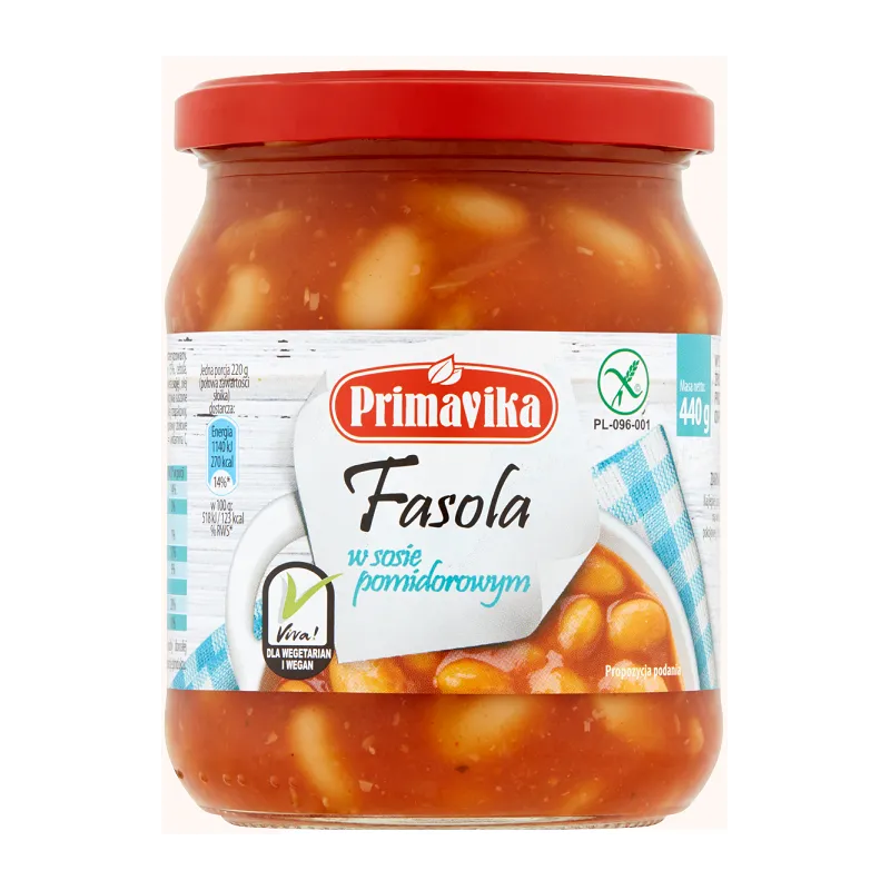 Fasola w Sosie Pomidorowym Bezglutenowa 440 g - Primavika