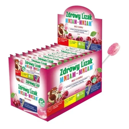 Lizak na Odporność Wiśniowy Bez Cukru i Glutenu - 6 g