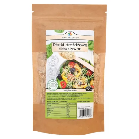 Płatki Drożdżowe Nieaktywne Bezglutenowe 150 g - Pięć Przemian