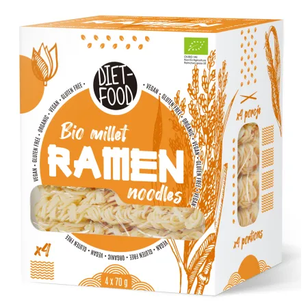 Makaron Jaglany Ramen Bezglutenowy BIO 280 g - Diet-Food