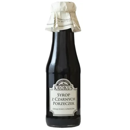 Syrop z Czarnej Porzeczki Bezglutenowy 355 g – Naturalny Smak Krokus