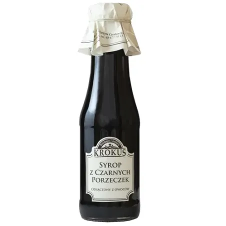 Syrop z Czarnej Porzeczki Bezglutenowy 355 g – Naturalny Smak Krokus