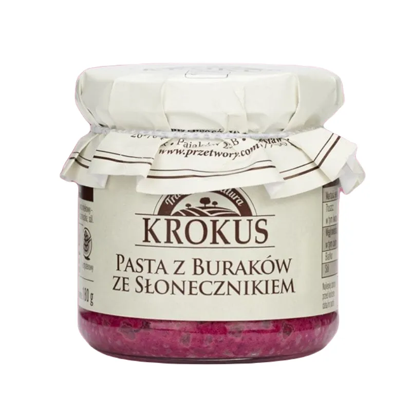 Pasta z Buraków ze Słonecznikiem Bezglutenowa 180 g - Krokus