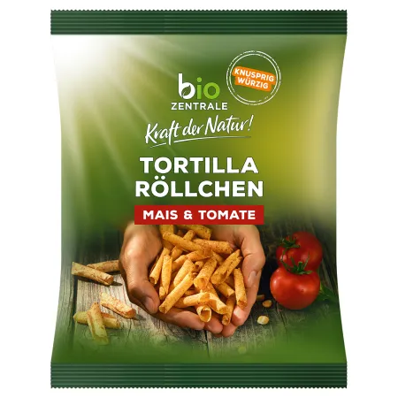 Chipsy Tortilla Rurka Pomidorowe Bezglutenowe BIO 125 g - Bio Zentrale