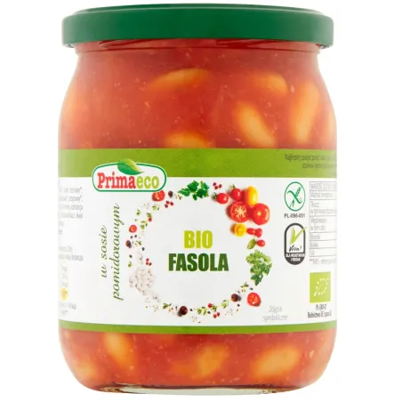 Fasola w Sosie Pomidorowym BIO 440 g – Bezglutenowa | Primavika