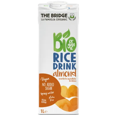 Napój Ryżowy z Migdałami BIO The Bridge 1 L - Bezglutenowy, Wegański, Ekologiczny