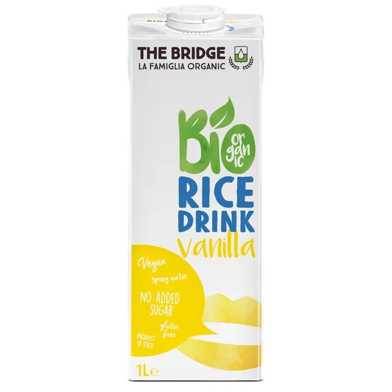 Napój Ryżowy Waniliowy BIO The Bridge 1 L - Bezglutenowy, Bez Cukru, Wegański