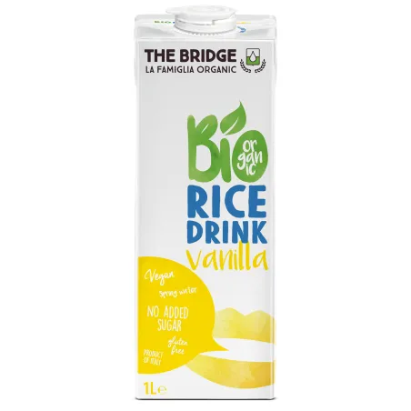 Napój Ryżowy Waniliowy BIO The Bridge 1 L - Bezglutenowy, Bez Cukru, Wegański