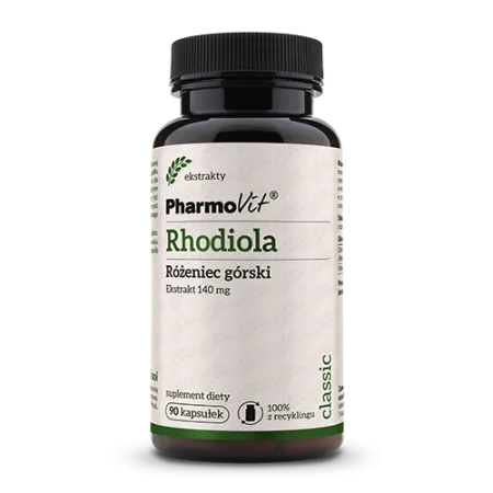 Rhodiola - Różeniec Górski Ekstrakt (140 mg) 90 kapsułek – Bezglutenowy | Pharmovit