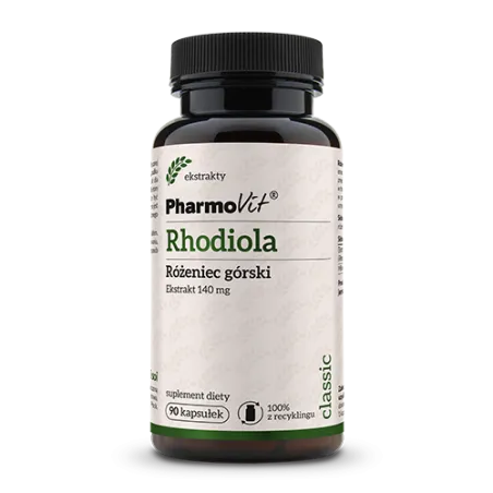 Rhodiola - Różeniec Górski Ekstrakt (140 mg) 90 kapsułek – Bezglutenowy | Pharmovit