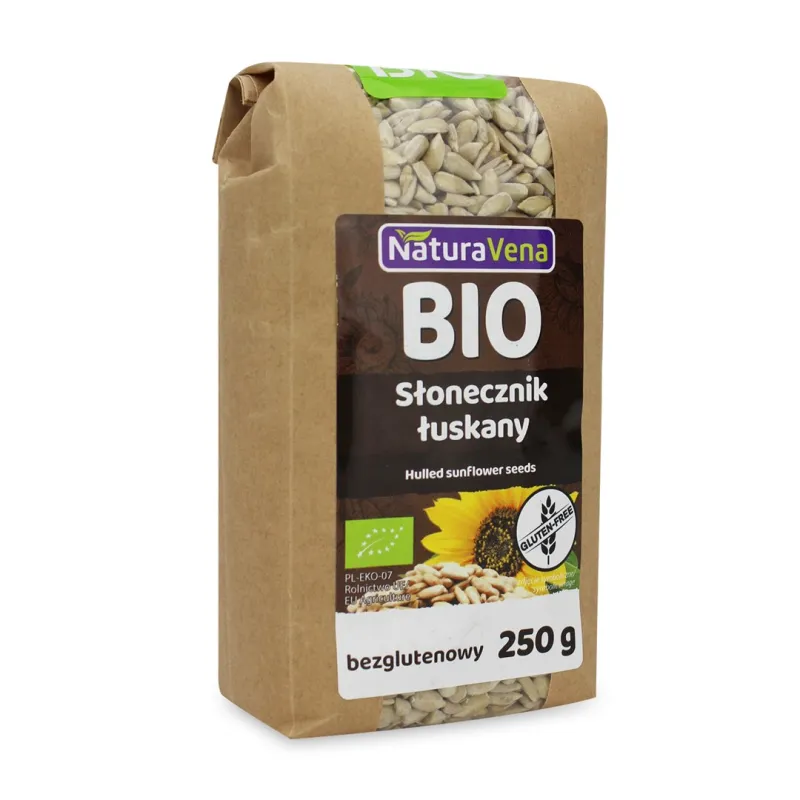 Słonecznik Łuskany Bezglutenowy BIO 250 g - NaturAvena | Ekologiczne Ziarna