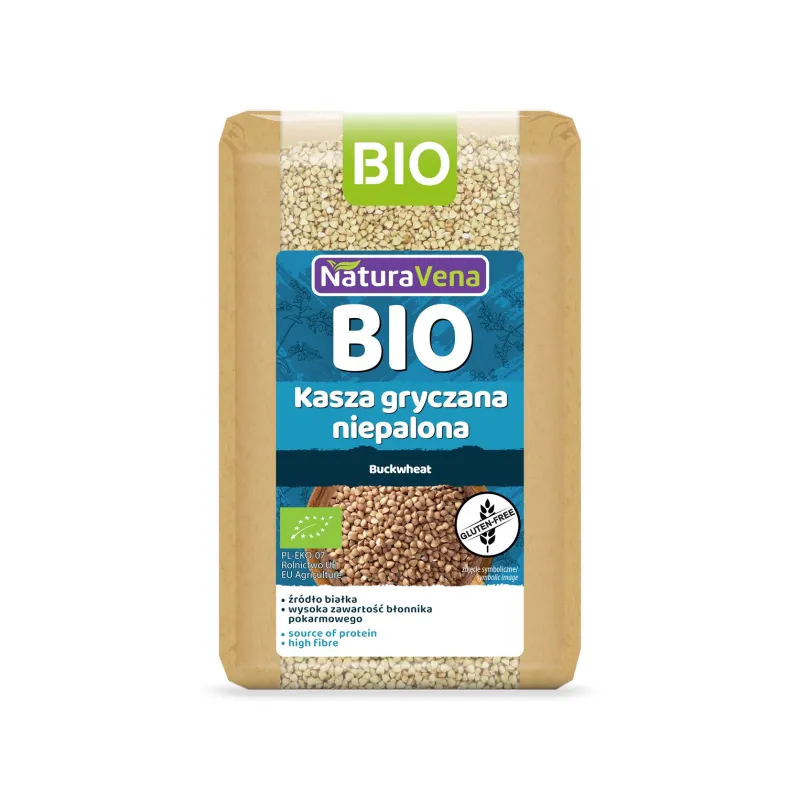 Kasza Gryczana Niepalona Bezglutenowa BIO 500 g - NaturAvena