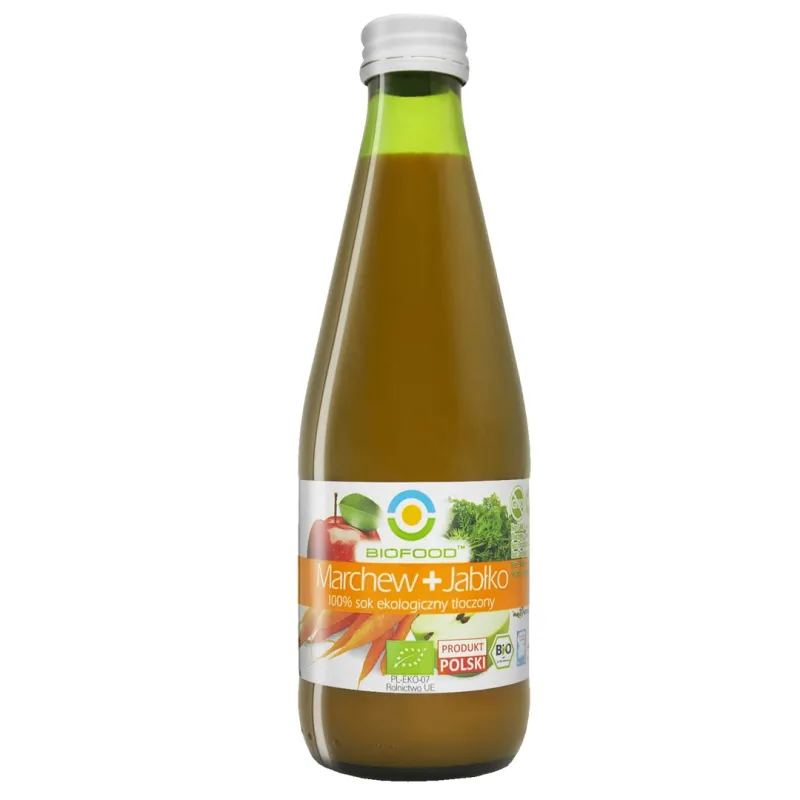 Sok Jabłkowo-Marchewkowy BIO 300 ml – Bezglutenowy NFC | Bio Food