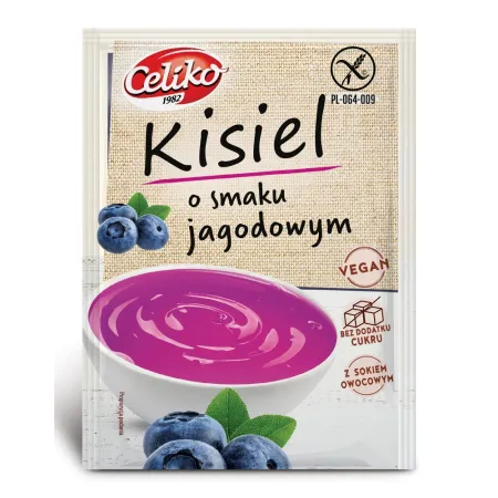 Kisiel Jagodowy Bez Dodatku Cukrów Bezglutenowy 40 g - Celiko