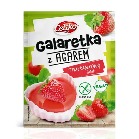 Galaretka Truskawkowa z Agarem Bezglutenowa 45 g - Celiko