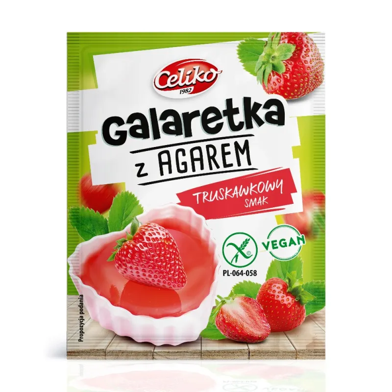 Galaretka Truskawkowa z Agarem Bezglutenowa 45 g - Celiko