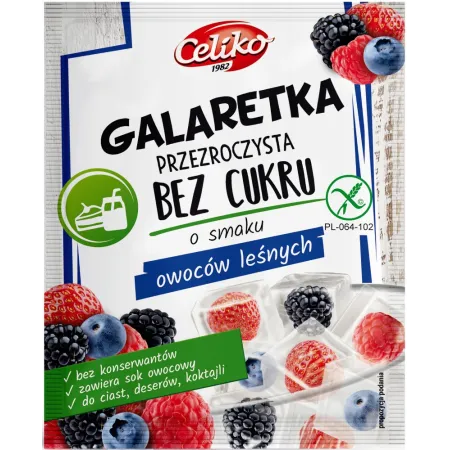 Galaretka Owoców Leśnych Bez Cukru Bezglutenowa 14 g - Celiko