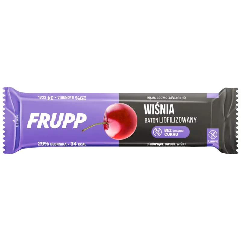 Naturalny baton wiśniowy liofilizowany bez glutenu - FRUPP