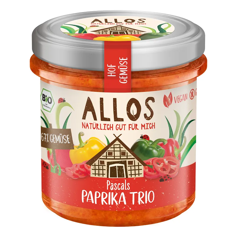 Pasta Warzywna z Trzema Paprykami BIO 135 g – Bezglutenowa | Allos