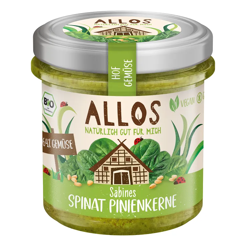 Pasta ze Szpinakiem i Orzeszkami Piniowymi BIO 135 g – Bezglutenowa | Allos