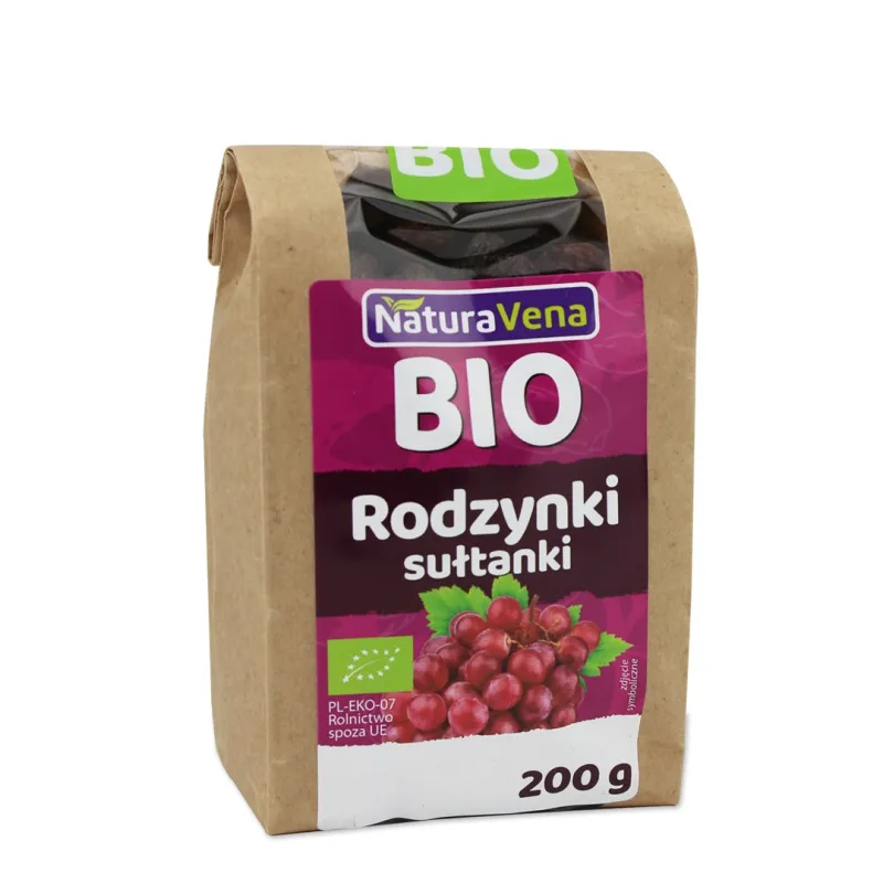 Rodzynki sułtanki bezglutenowe BIO 200 g – Naturavena
