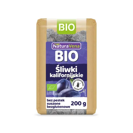 Śliwki kalifornijskie suszone bezglutenowe BIO 200 g – Naturavena