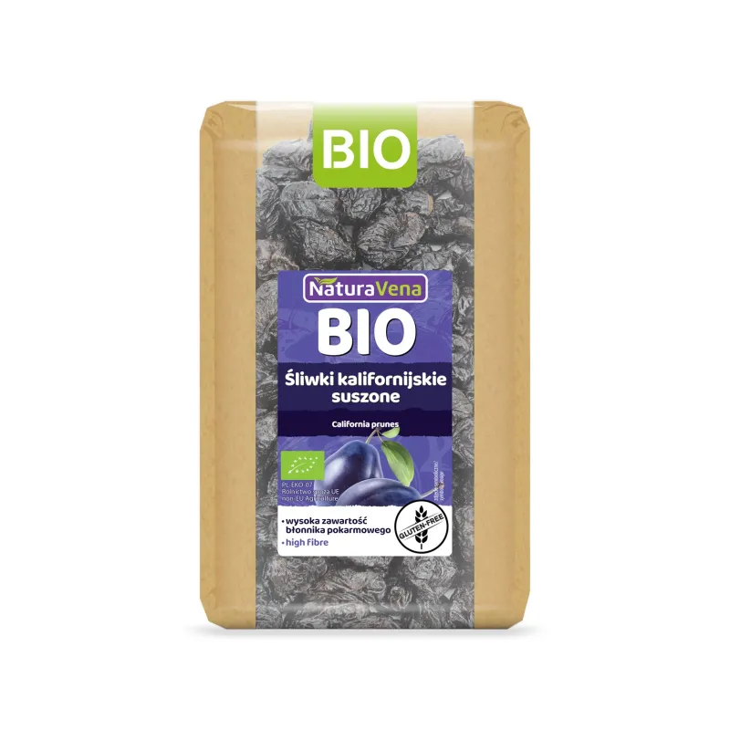 Śliwki Kalifornijskie Suszone Bezglutenowe BIO 400 g – Naturavena
