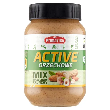 Krem Orzechowy Crunchy Active 470 g – Bezglutenowy, Wegański