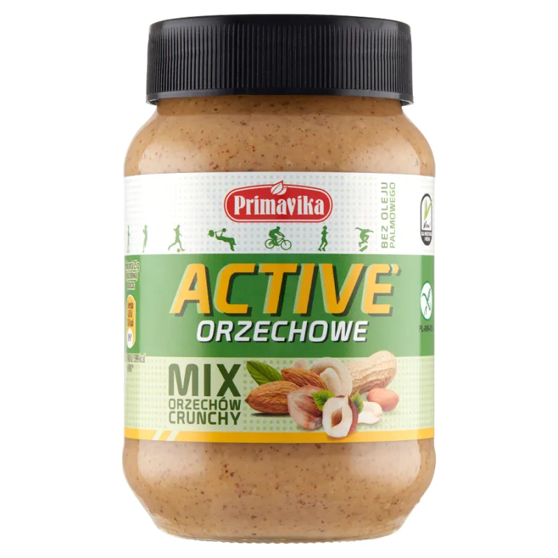 Krem Orzechowy Crunchy Active 470 g – Bezglutenowy, Wegański