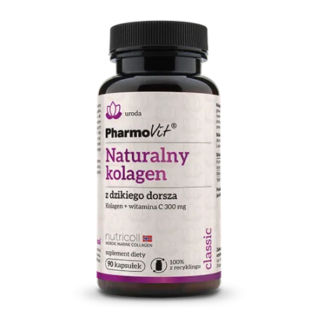 Kolagen z Dzikiego Dorsza + Witamina C 90 kapsułek – Bezglutenowy