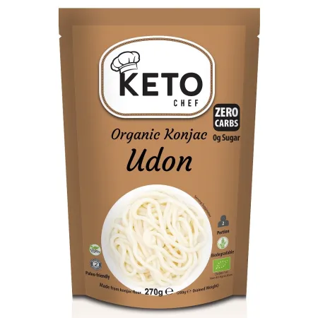 Makaron Konjac Udon BIO 270 g – Bezglutenowy, Keto, Wegański