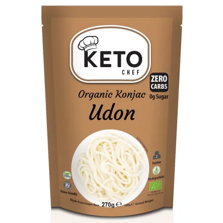 Makaron Konjac Udon BIO 270 g – Bezglutenowy, Keto, Wegański