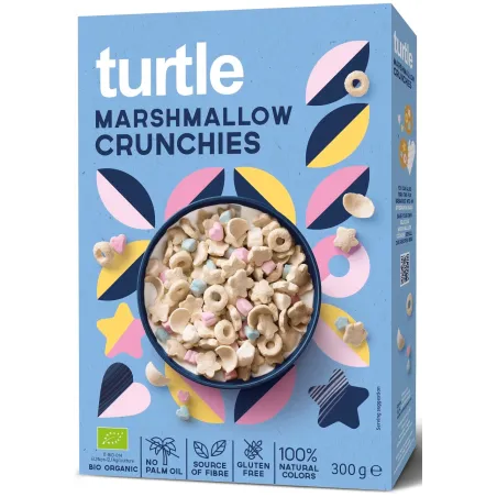 Chrupki zbożowe z piankami marshmallow BIO 300 g – Bezglutenowe, Turtle