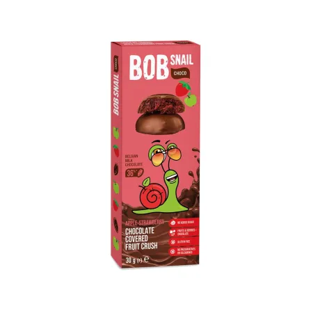 Przekąska Choco Jabłko-Truskawka 30 g – Bez Cukru, Bob Snail