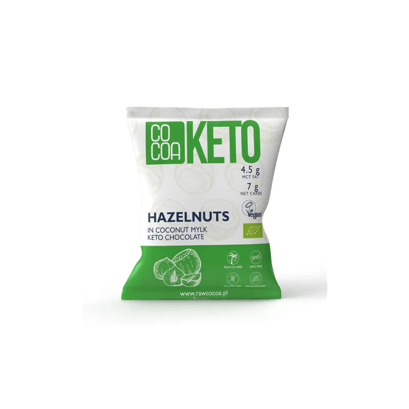 Orzechy Laskowe w Czekoladzie Keto z Olejem MCT | Bezglutenowe BIO