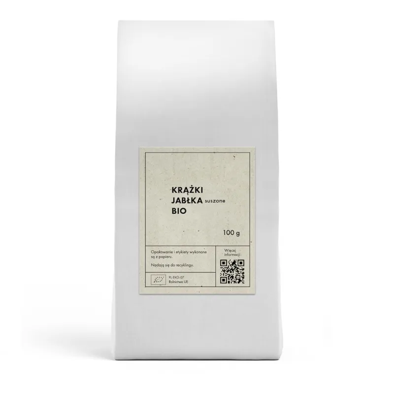 Suszone krążki jabłka BIO 100 g – zdrowa, ekologiczna przekąska