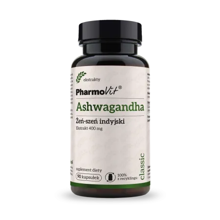 Ashwagandha Ekstrakt (400 mg) Bezglutenowy 90 kapsułek – PHARMOVIT