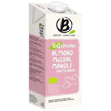 Napój Migdałowy Bez Cukru BIO 1 L – Berief | Bezglutenowy
